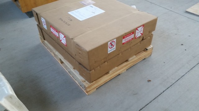 A big truck delivered this to my door about a week later. Over 200 lb including packing and pallet.